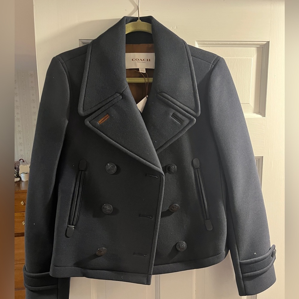 Coach Navy Textured Mini Peacoat